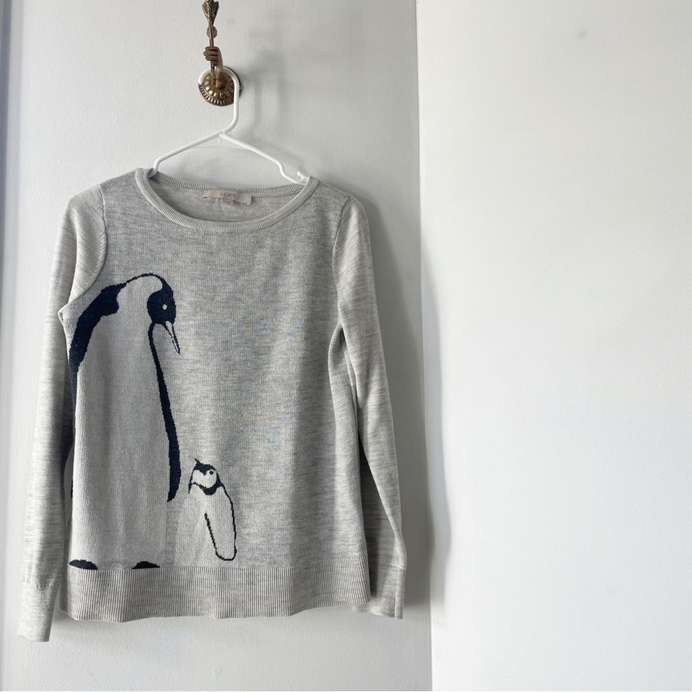 Loft Wool Blend Penguin Sweater | Size Small